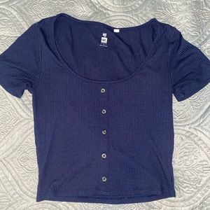 PacSun Me to We Navy Crop Top